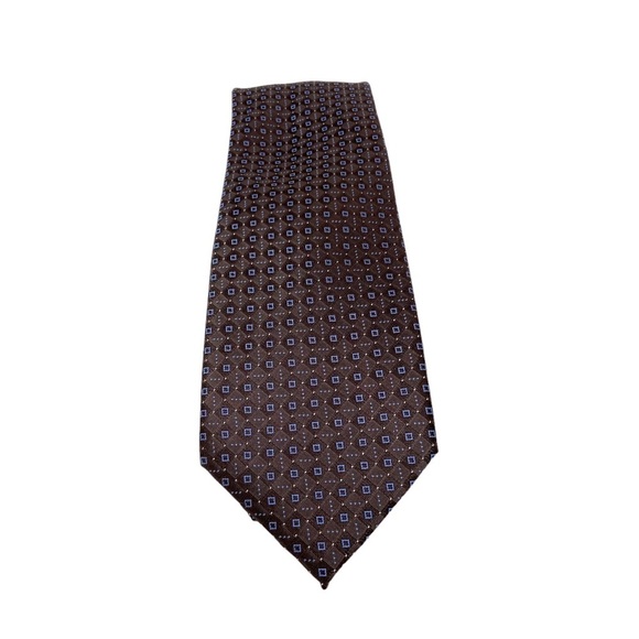 Ryan Seacrest Distinction Other - Ryan Seacrest Distinction Dress Tie, Brown with Blue Squares